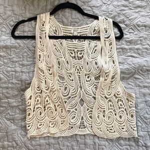 Crochet crop vest